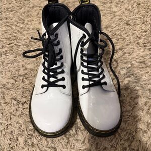 Dr. Martens White Leather Combat Boots Girls Size 1
